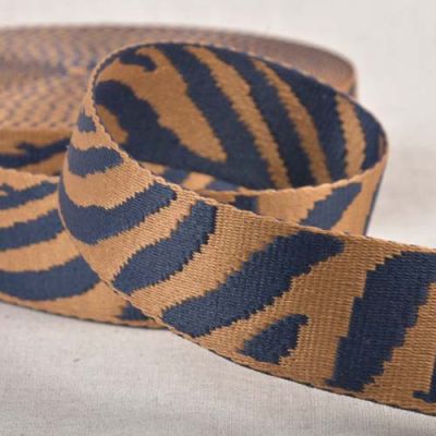 Sangle Polyester aspect Coton 38 mm Zébré Beige foncé