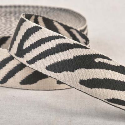 Sangle Polyester aspect Coton 38 mm Zébré Ecru