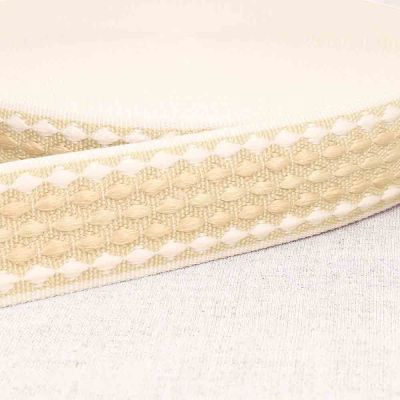 Sangle Polyester 38 mn Losanges écru x 1m