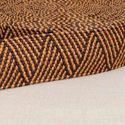 Sangle aspect naturel bicolore 50 mn extensible noir et marron-chocolat x 1 m
