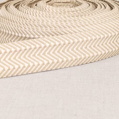 Sangle Double chevrons 38 mm Ecru x1m