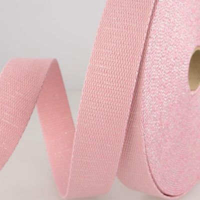 Sangle Coton 30 mm Lurex uni Rose x1m
