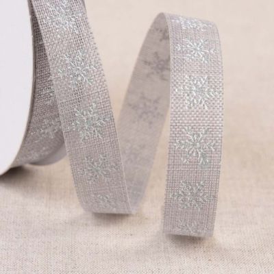 Ruban Petits Flocons 16 mm Argent x1m