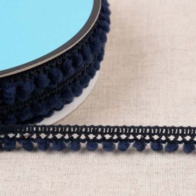 Galon petits pompons 10 mm Bleu Marine x1m