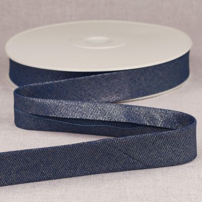 Biais Jean métallisé Bleu marine x1m
