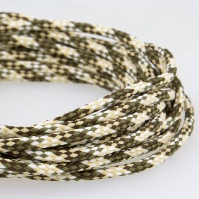 Cordon Tressé 5 mm - Ecru, marron, kaki et blanc x1m