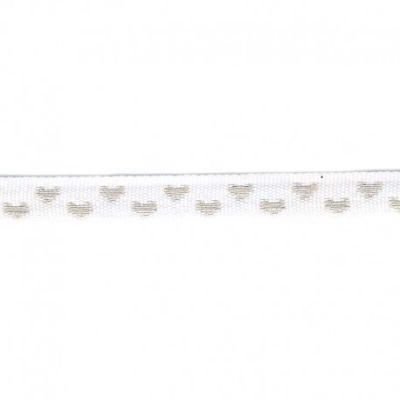 Galon surpiqué coeur 9 mm Blanc x1m