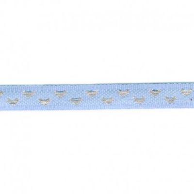 Galon surpiqué coeur 9 mm Bleu x1m