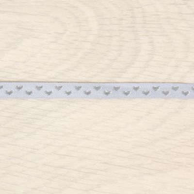 Galon surpiqué coeur 9 mm Gris x1m