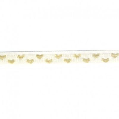 Galon surpiqué coeur 9 mm Ecru x1m