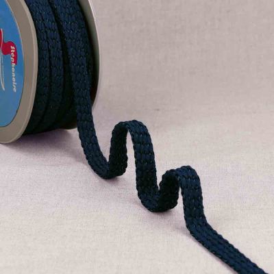 Cordon plat tressé 13 mn bleu marine x 1m