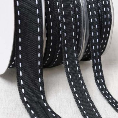 Galon point sellier 15 mm Noir x1m