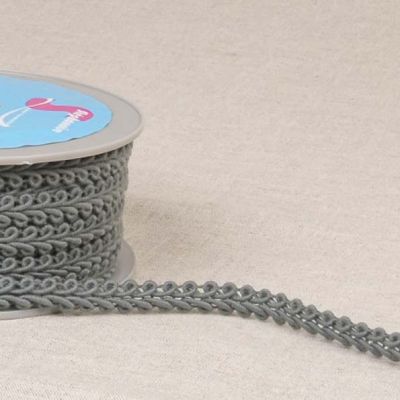 Galon points d&#039;épis 11 mm Gris x1m