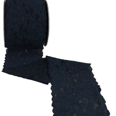 Dentelle élastique roses Marine - 100 mm