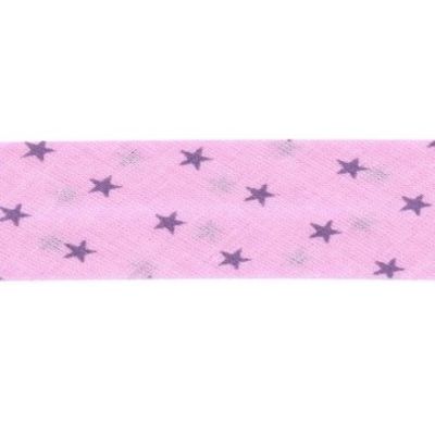 Biais étoiles Frou-Frou Rose pâle et violet