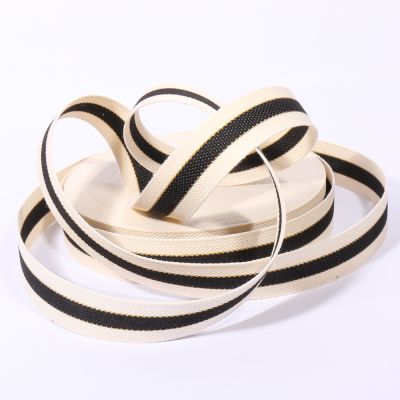 Sangle Coton 30 mm Bicolore Lurex Noir x1m