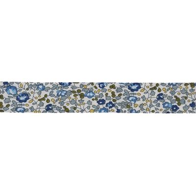 Biais Liberty of London 20 mm Eloise bleu et vert x1m