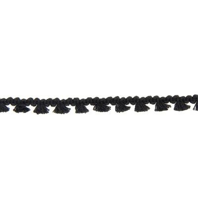 Galon pompon mini floches 8 mm Noir x1m