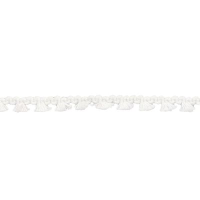Galon pompon mini floches 8 mm Blanc x1m