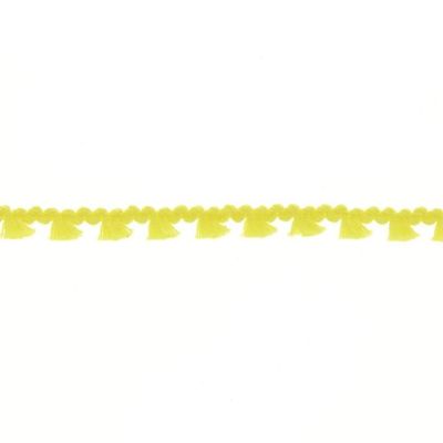 Galon pompon mini floches 8 mm Jaune x1m