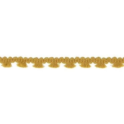 Galon pompon mini floches 8 mm Moutarde x1m