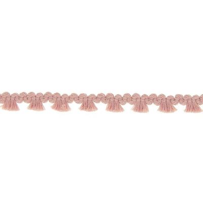 Galon pompon mini floches 8 mm Rose x1m