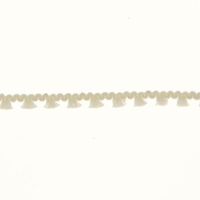 Galon pompon mini floches 8 mm Ecru x1m