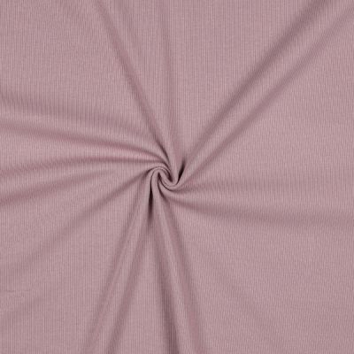 Tissu Jersey Coton côtelé uni Vieux rose - Par 10 cm
