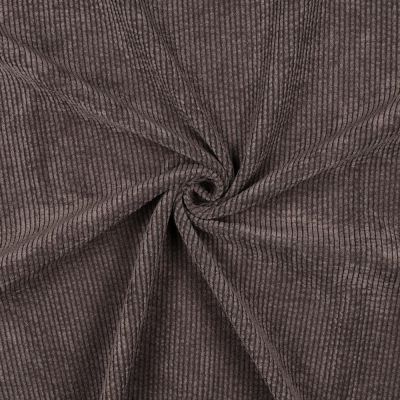 Tissu Velours côtelé lavé envers fausse fourrure Gris - Par 10 cm