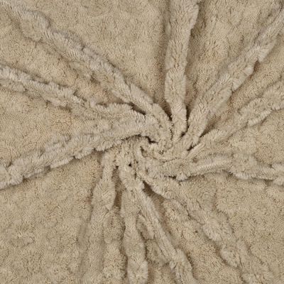 Tissu Fausse fourrure Flow en relief uni Beige - Par 10 cm