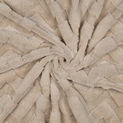 Tissu Fausse fourrure Chevrons en relief uni Beige - Par 10 cm