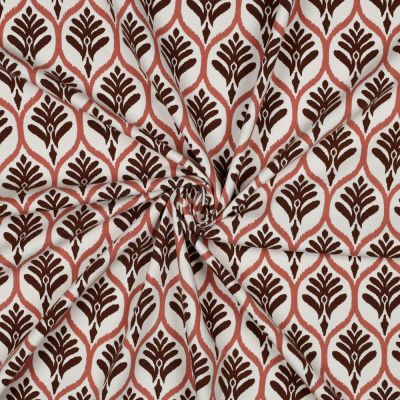 Tissu Jersey Coton imprimé Alvé fleuris sur fond Blanc - Par 10 cm