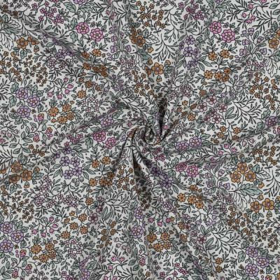 Tissu Viscose Ecovero Fleuris Liorine sur fond Blanc - Par 10 cm