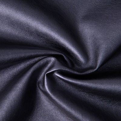 Tissu Simili cuir d&#039;habillement métallisé souple uni Bleu marine - Par 10 cm