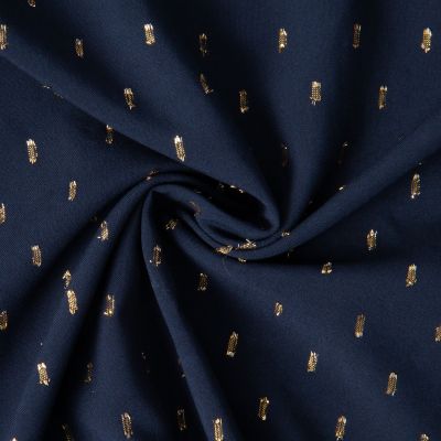 Tissu Viscose Pointilurex sur fond Bleu marine - Par 10 cm