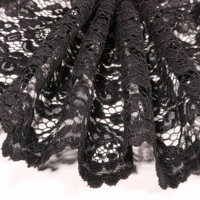 Coupon Tissu Dentelle Lessana uni Noir - Coupon de 250 cm