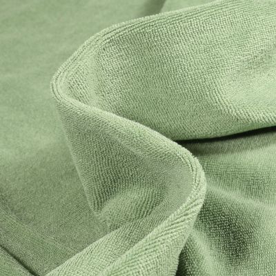 Coupon Tissu Jersey Velours Eponge Lilly sur fond Vert amande - Coupon de 60 cm