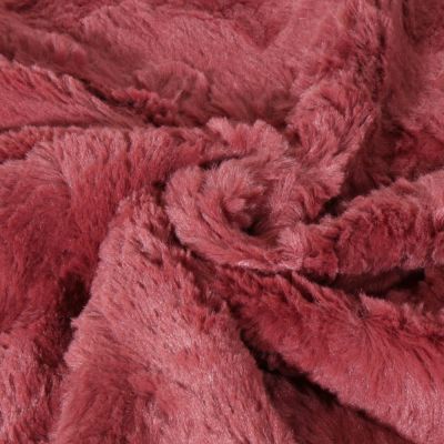 Tissu Fausse fourrure Lincia sur fond Terracotta - Par 10 cm