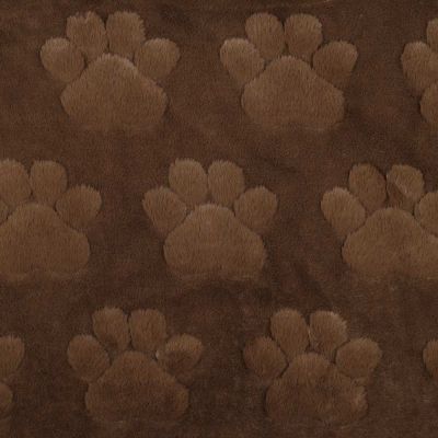 Tissu Fausse fourrure Misha patoune uni Brun chocolat - Par 10 cm