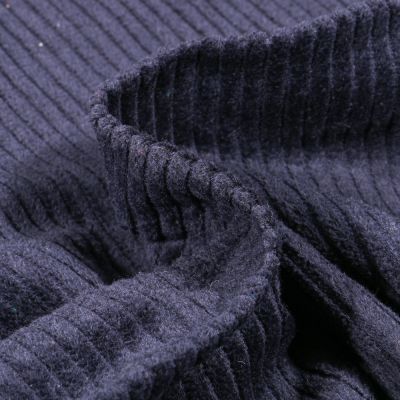 Tissu Velours Grosses côtes Bleu denim - Par 10 cm