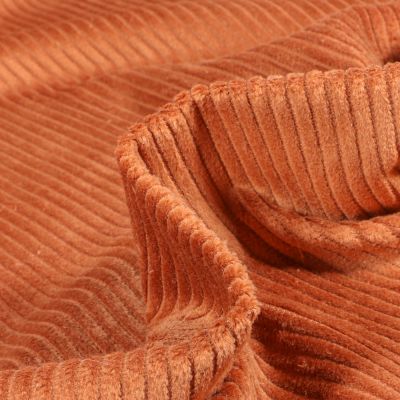 Tissu Velours Grosses côtes Brique - Par 10 cm