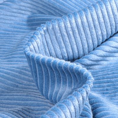 Tissu Velours Grosses côtes Bleu - Par 10 cm