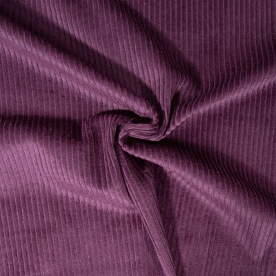 Tissu Velours Grosses côtes Prune - Par 10 cm