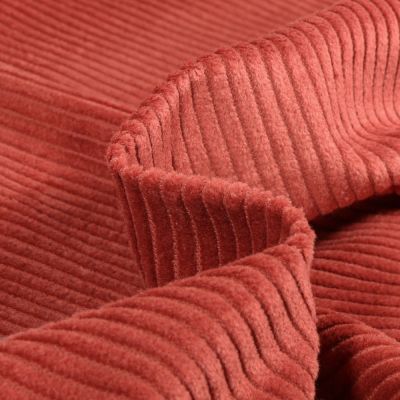 Tissu Velours Grosses côtes Terracotta - Par 10 cm