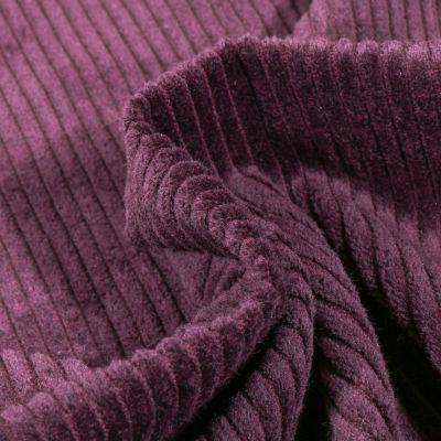 Tissu Velours Grosses côtes Violine - Par 10 cm