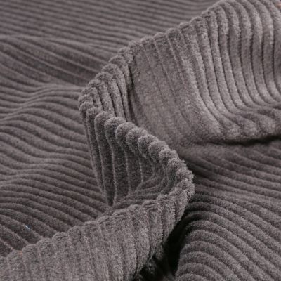 Tissu Velours Grosses côtes Gris anthracite - Par 10 cm