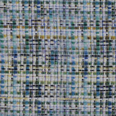 Tissu Viscose Digital motif tweed sur fond Bleu - Par 10 cm