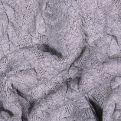 Coupon Tissu Sweat  Tresse large sur fond Gris chiné - Coupon de 30 cm