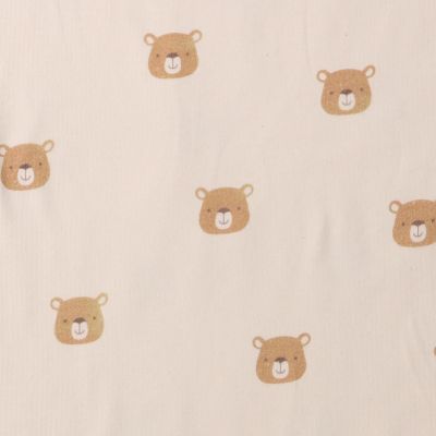 Tissu Jersey stretch oursons Tibear sur fond Beige - Par 10 cm