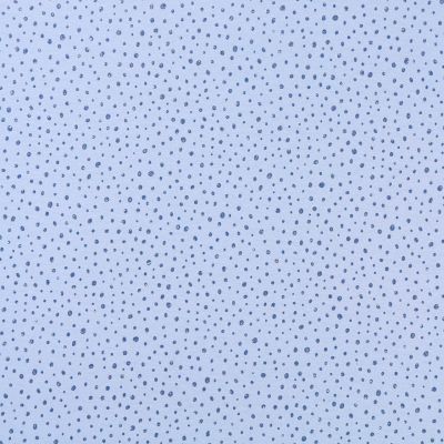 Coupon Tissu Jersey Coton Pailleté Pois Bleu foncé sur fond Bleu ciel - Coupon de 40 cm